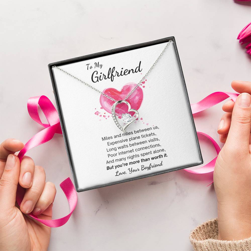 To My Girlfriend You’re Worth It Forever Love Necklace