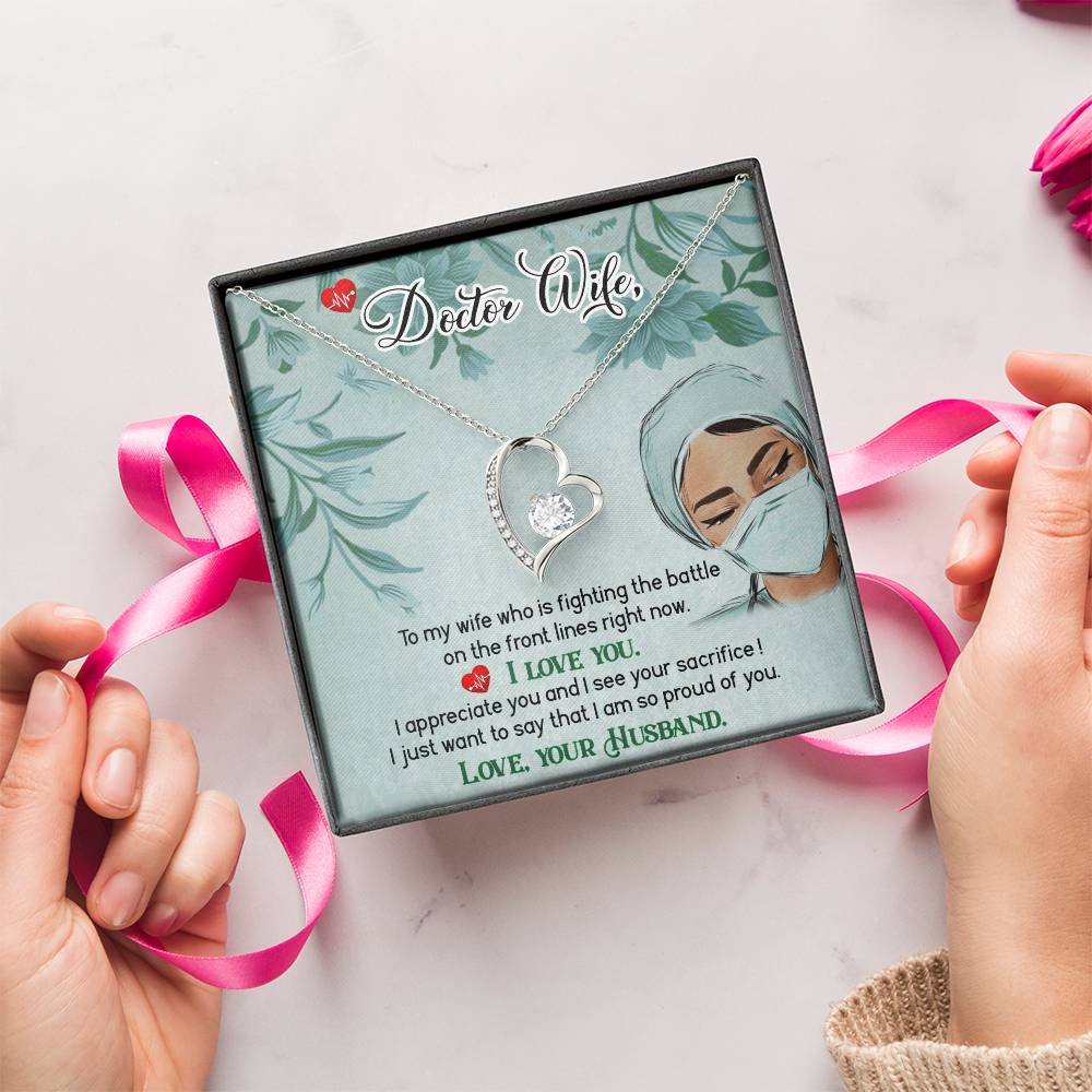 Dear Wife - I Appreciate You And I See Your Sacrifice - Forever Love Necklace Forever Love Necklace