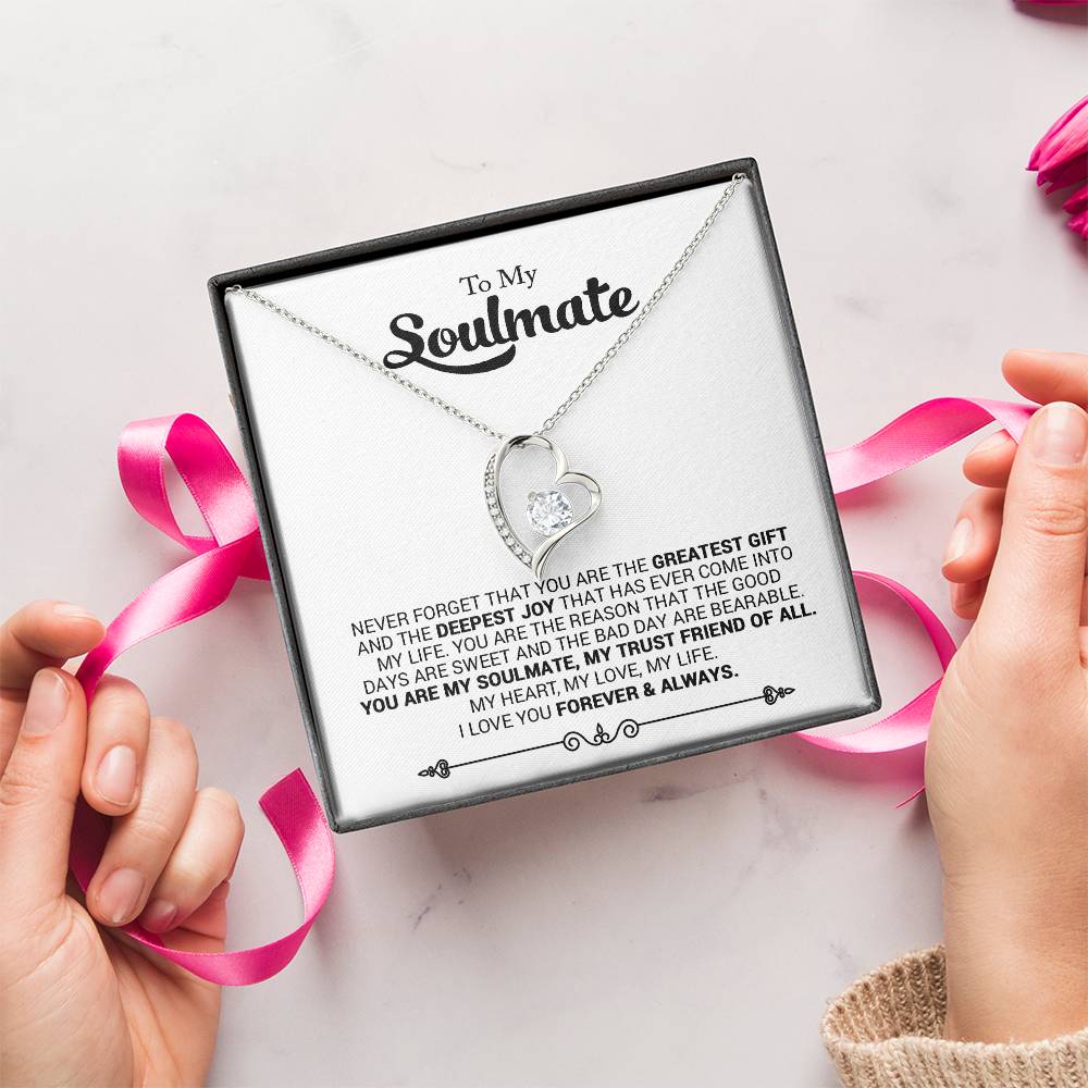 To My Soulmate Gift For Wife Girlfriend 1 Forever Love Necklace