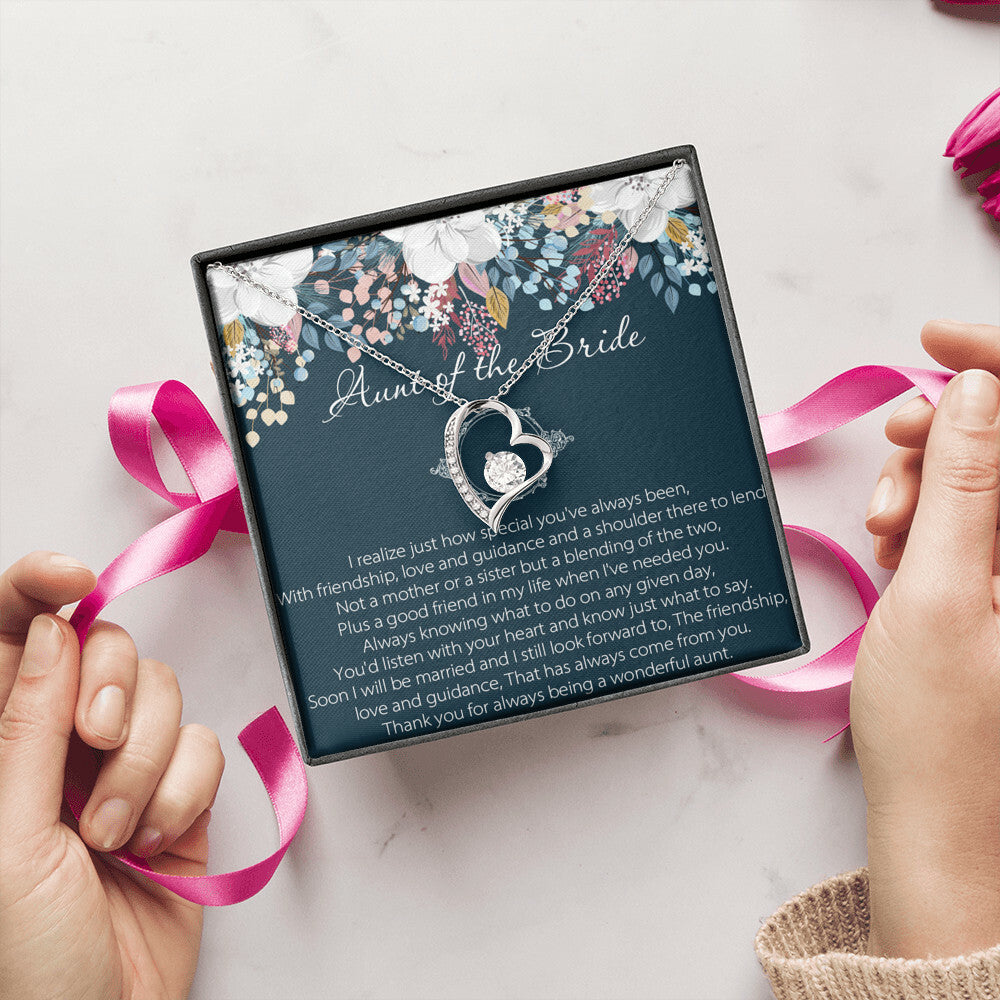 Aunt Of Bride Gift Aunt Of The Bride Necklace Aunt Forever Love Necklace Wedding Gift Auntie Gift For Your Wedding Wedding Gift For Forever Love Necklace