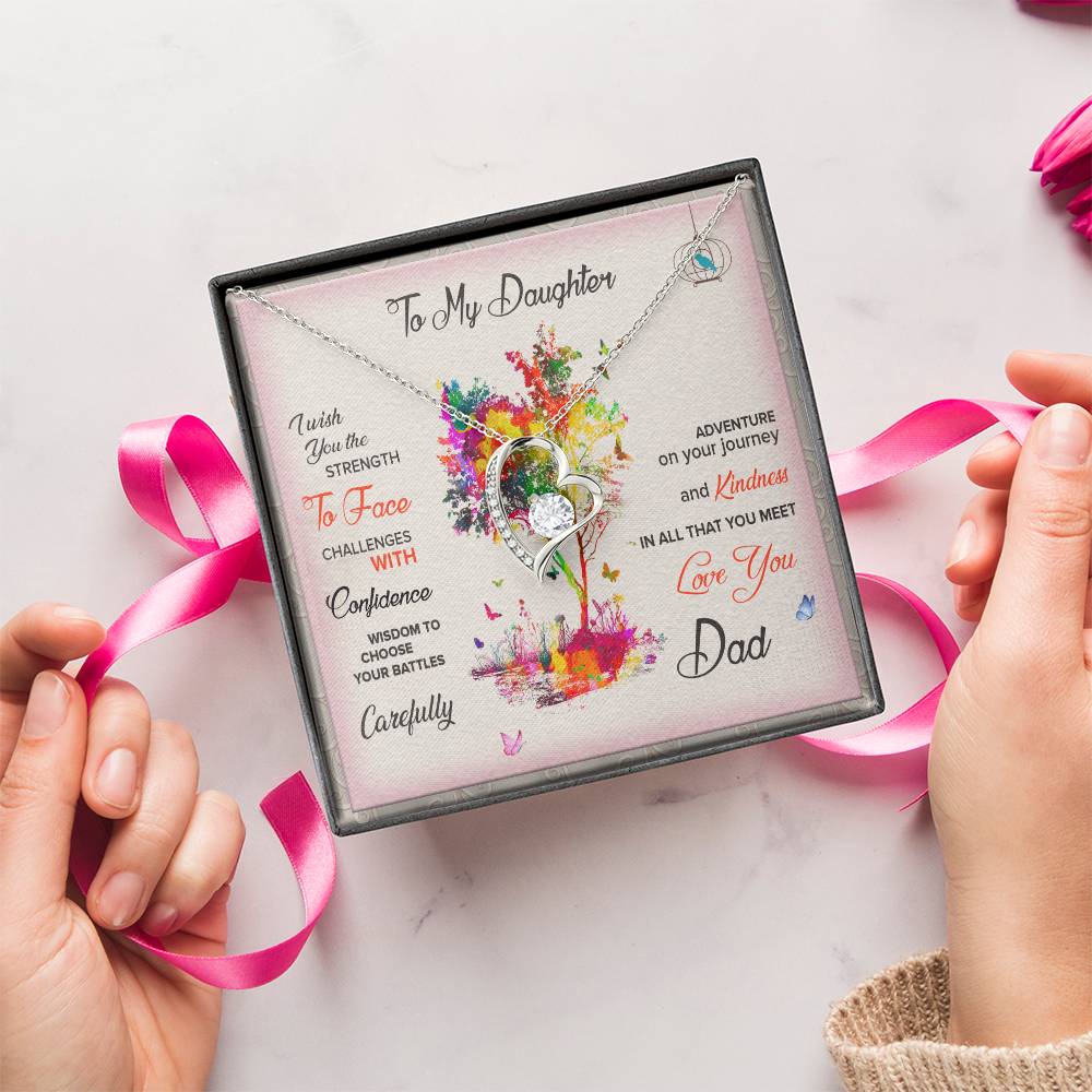 To My Daughter Forever Necklace Birthday Christmas Graduation Engagement From Dad 1 Forever Love Necklace