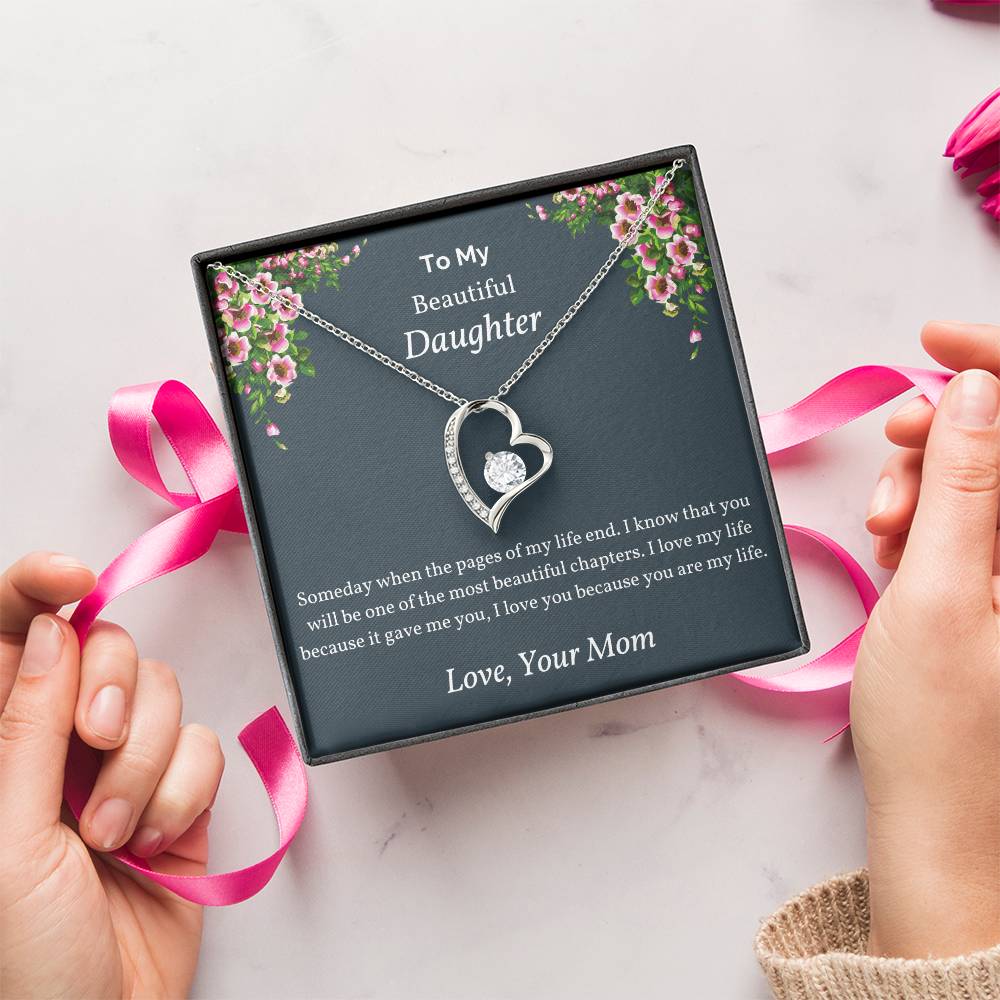 To My Beautiful Daughter Someday When The Pages Love Necklace Mothers Day Gift From Daughter Gift For Daughter From Mom Forever Love Necklace