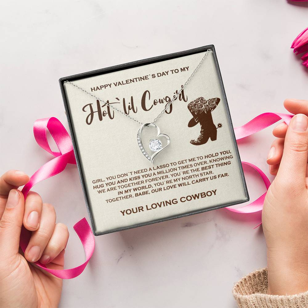 To My Hot `lil Cowgirl Exquisite Necklace For Your Valentine Forever Love Necklace