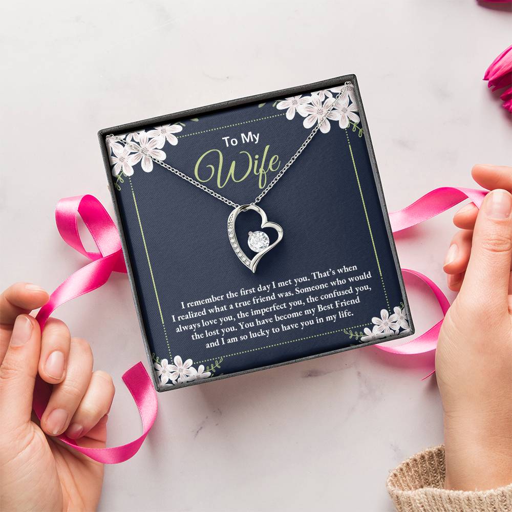 To My Wife - I Am So Lucky To Have You In My Life - Forever Love Necklace Forever Love Necklace
