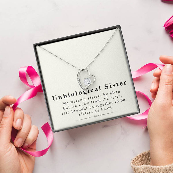 Unbiological Sister Necklace Unbiological Sister Gift Step Sister Necklace Gift For Step Sister When You Find A Friend Who Is More Forever Love Necklace