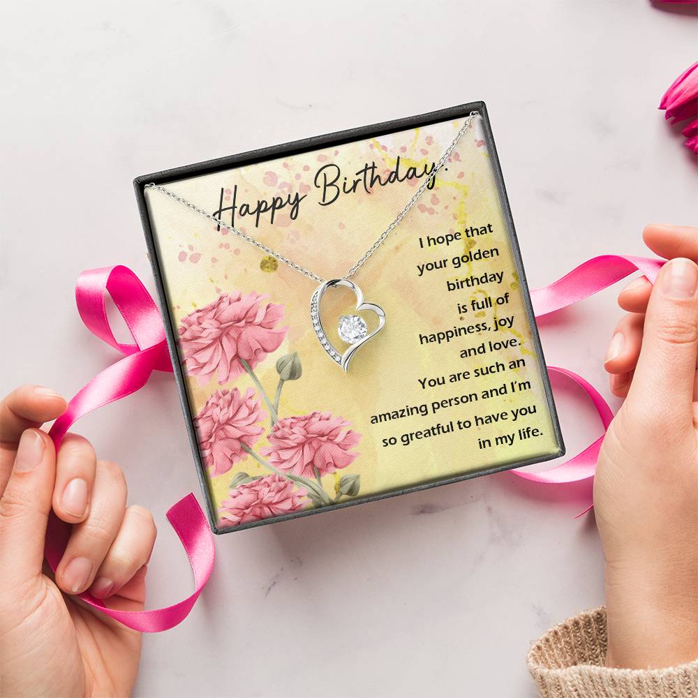 Happy Birthday Birthday Gift Necklace Happy Birthday Birthday Gift Gift For Her Best Friend Gift Birthday Gift For Wife Forever Love Necklace