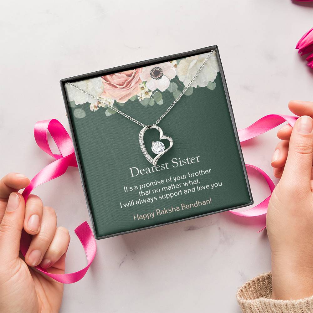 Dearest Sister Happy Raksha Bandhan 925 Sterling Silver Pendant 1 Forever Love Necklace