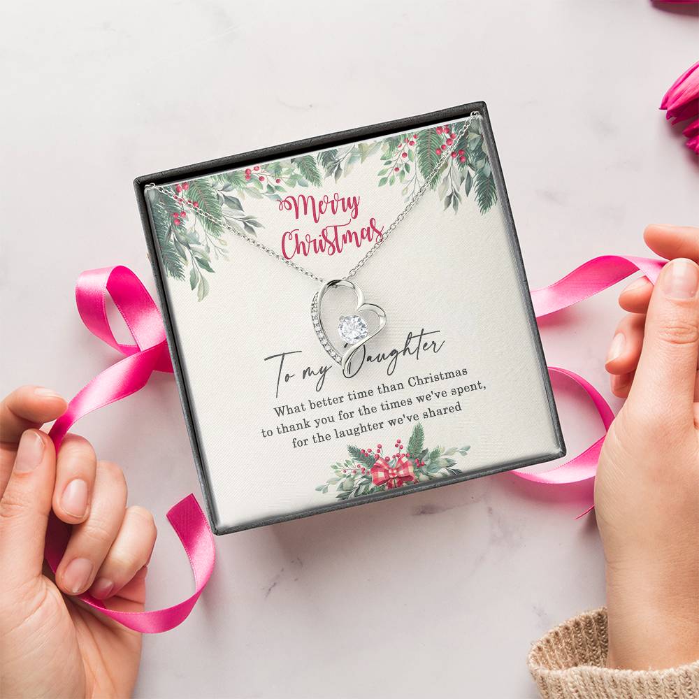 Merry Christmas To My Daughter Daughter Necklace Gift Daughter Birthday Or Christmas Gift Daughter Necklace Forever Love Necklace