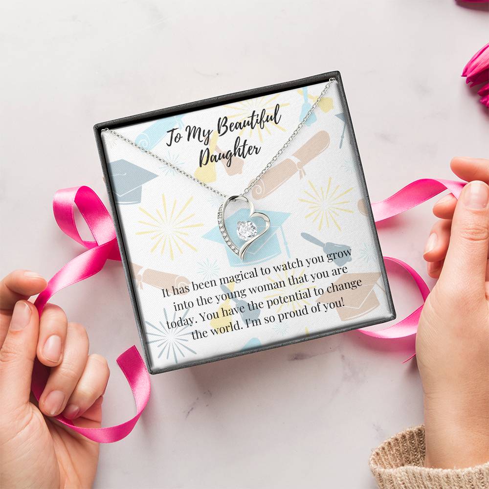 To My Beautiful Daughter Necklace Graduation Necklace For Daughter Graduation Gift For Daughter Graduation Gift For Daughter Forever Love Necklace
