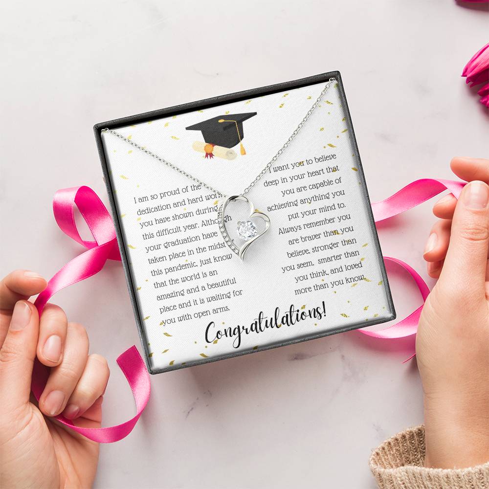 Congratulations I Am So Proud Of You Birthstone Necklace - Graduation Gift Necklace Graduation Gift For Her College Graduation Forever Love Necklace