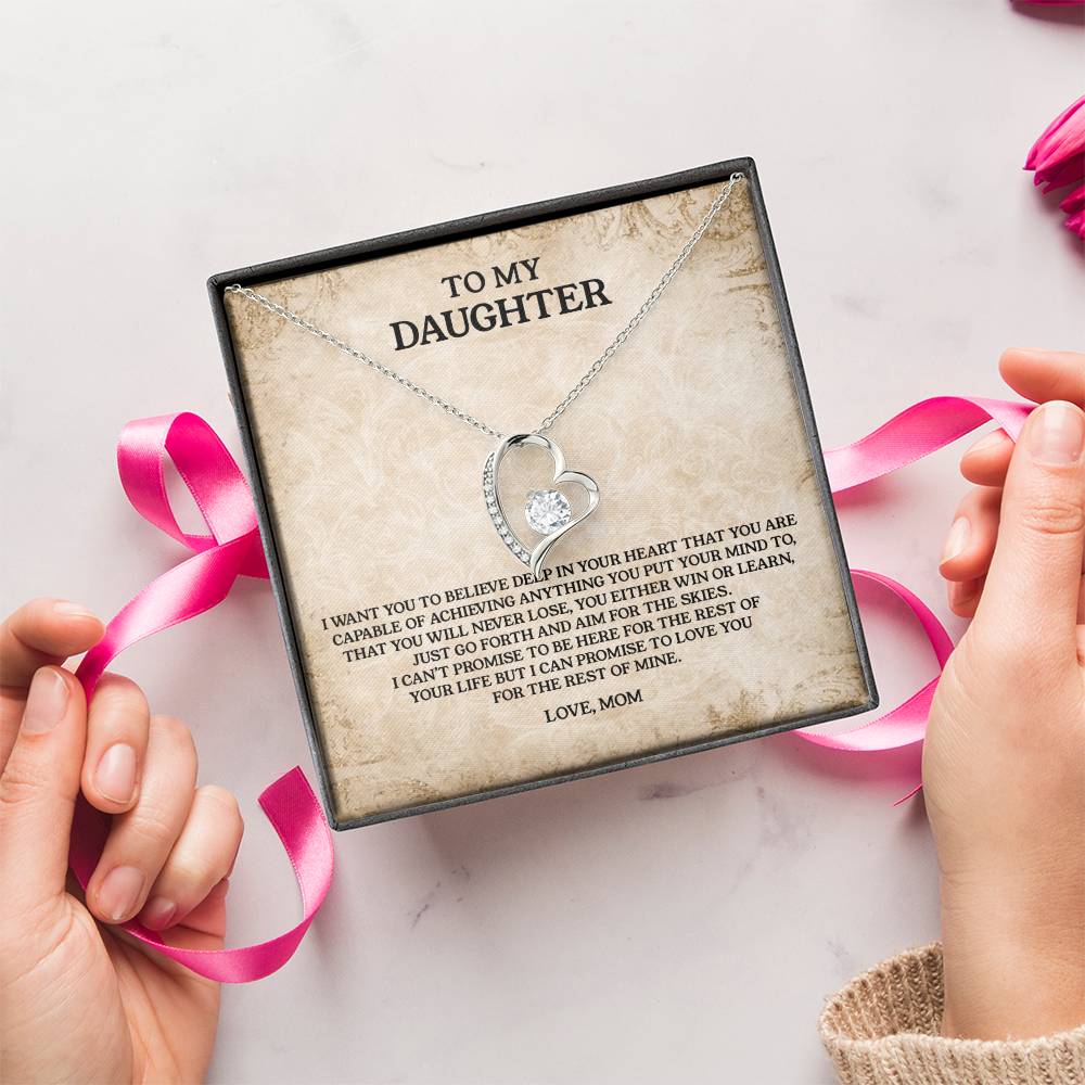 To My Daughter Love Mom Anniversary Lovingly Mom Birthday Gift Daughter Graduation Gift Grown Up Daughter Daughter Birthday Gift From Mom Forever Love Necklace