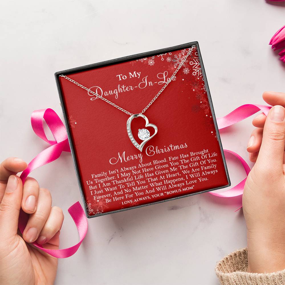 To My Daughterinlaw Merry Christmas Life Has Given Me The Gift Of You Heart Necklace 1 Forever Love Necklace