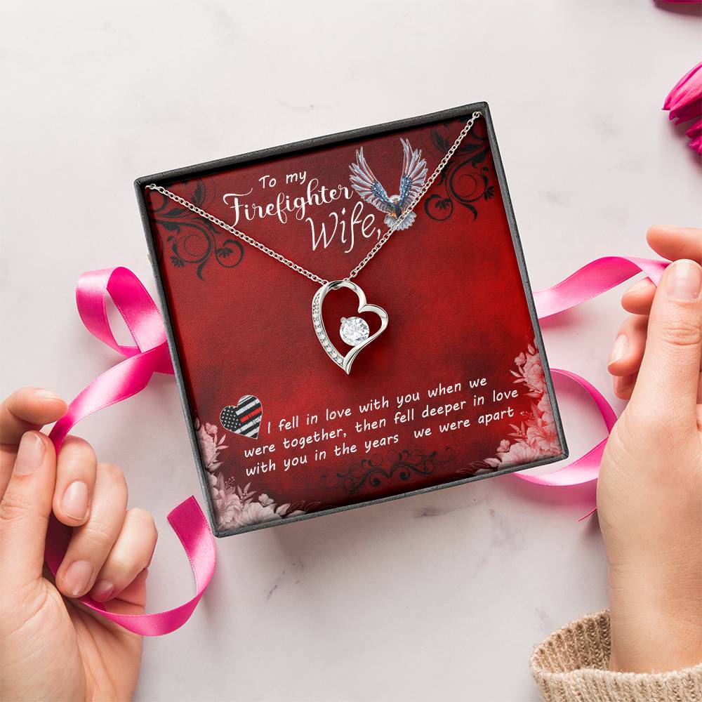 To My Firefighter Wife Necklace Forever Love Necklace