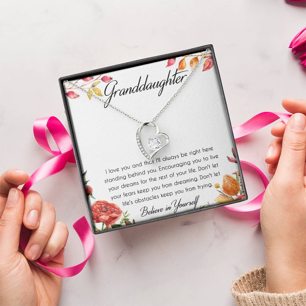 Granddaughter Message Card 1 Forever Love Necklace