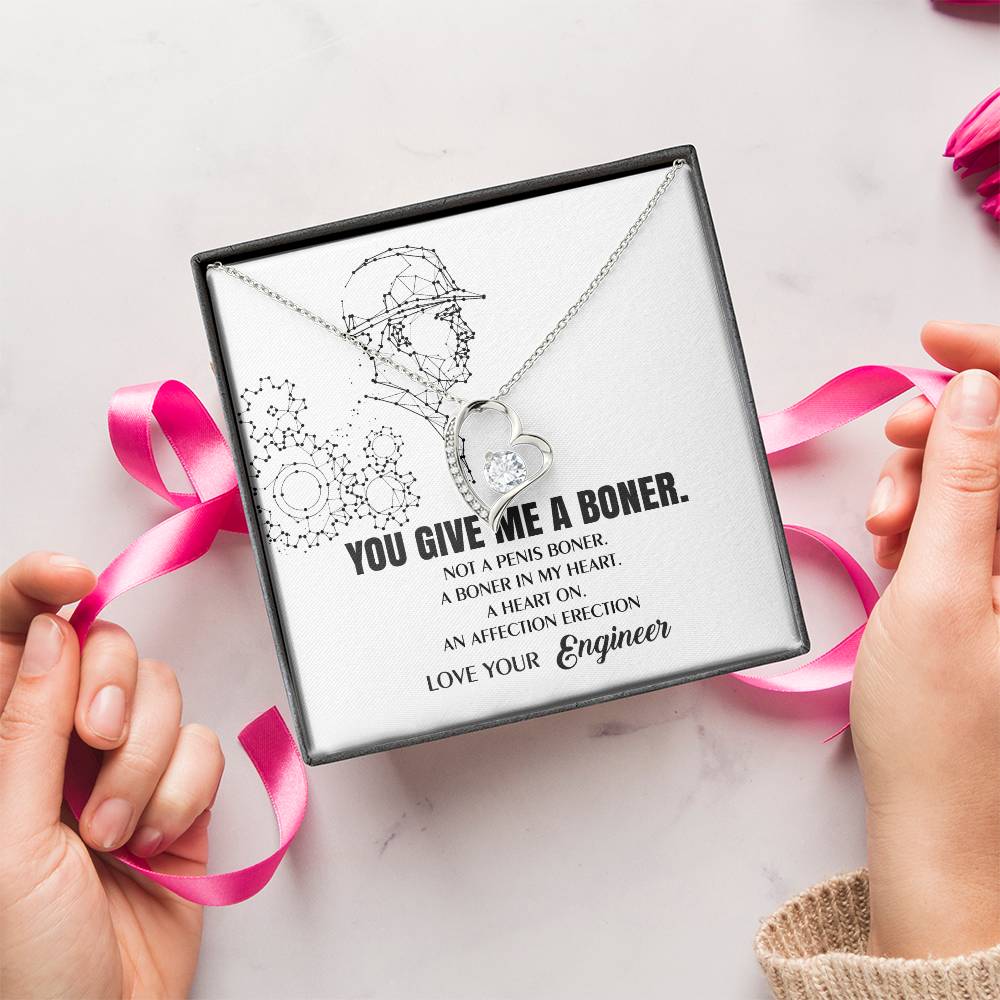 You Give Me A Heart Boner An Affection Erection Funny & Sarcastic Love For Her Forever Love Necklace