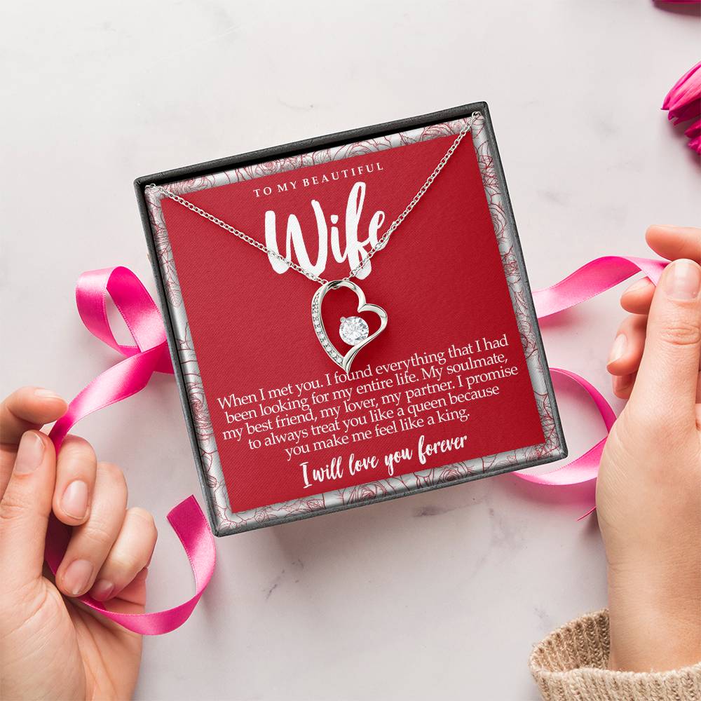 Forever Love Necklace And Message Card For Wife Forever Love Necklace