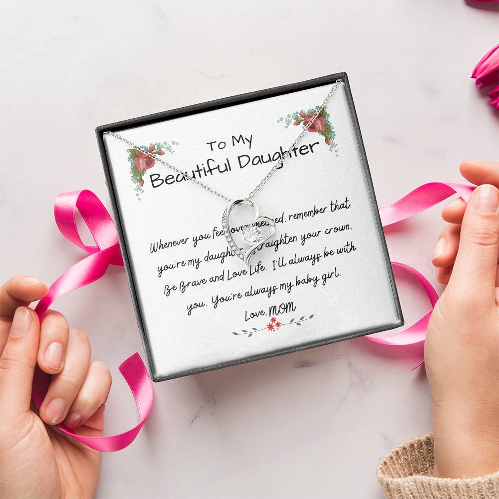 To My Beautiful Daughter - The Perfect Gift For Your Daughter - A Prayer For My Daughter Forever Love Necklace