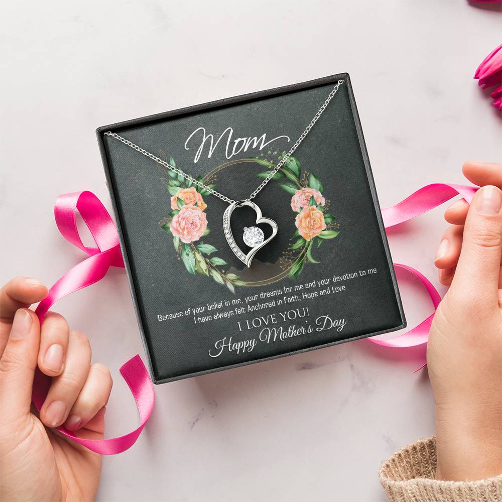 To My Mom Mother Necklace Gift For Mother Xmas Christmas Customize Gift To My Mom 2 1 Forever Love Necklace