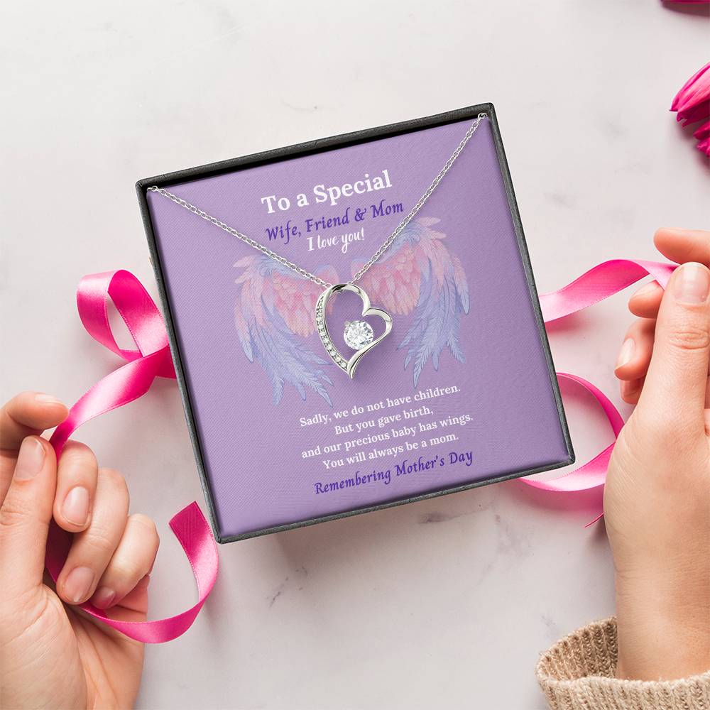 To A Special Wife Friend And Mom To Our Angel Baby Forever Love Necklace