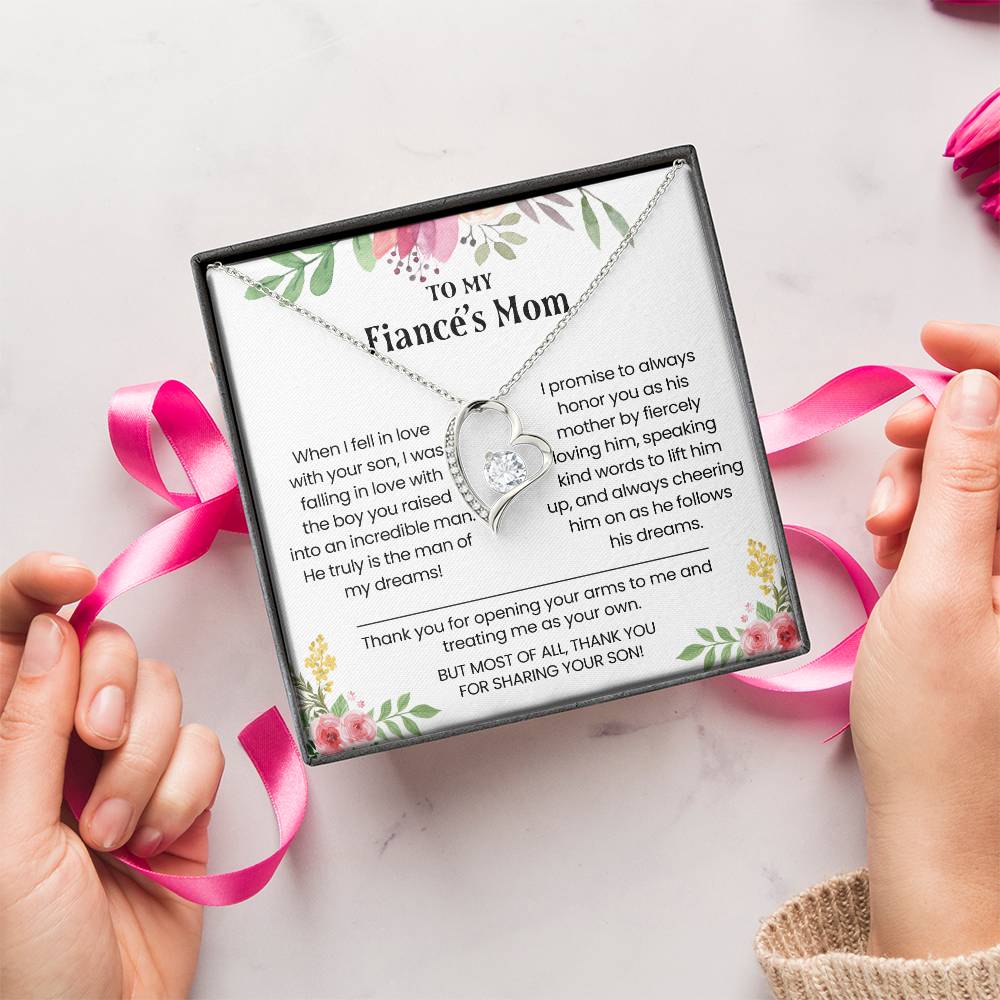 To My Fiancé's Mom Love Fiancé's Mom Necklace Gift To My Fiancés Mom Future Fiancés Mom Present Gift For Fiancé's Mom Birthday New Fiancés Mom Forever Love Necklace