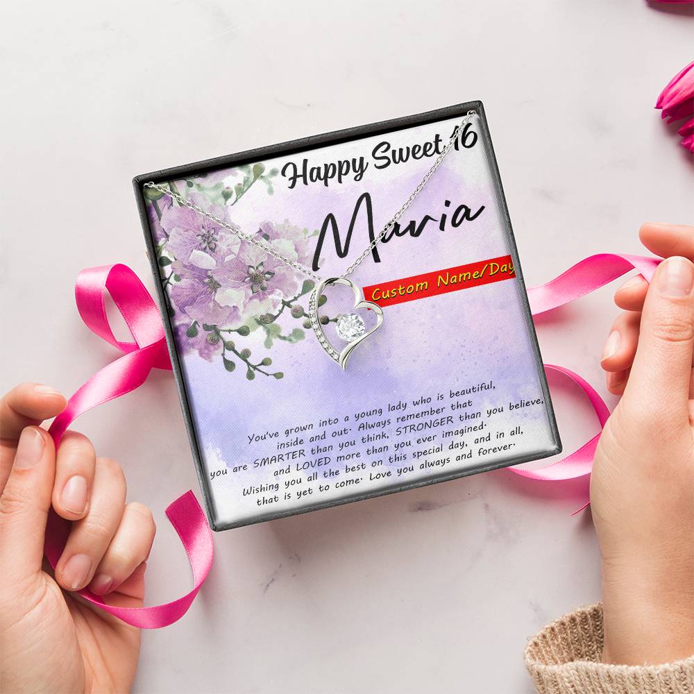 Customize Birthday Necklace Birthday Necklace For Girlfriend Birthday Necklace Pendant Customize Sweet 16 Necklace 16th Forever Love Necklace