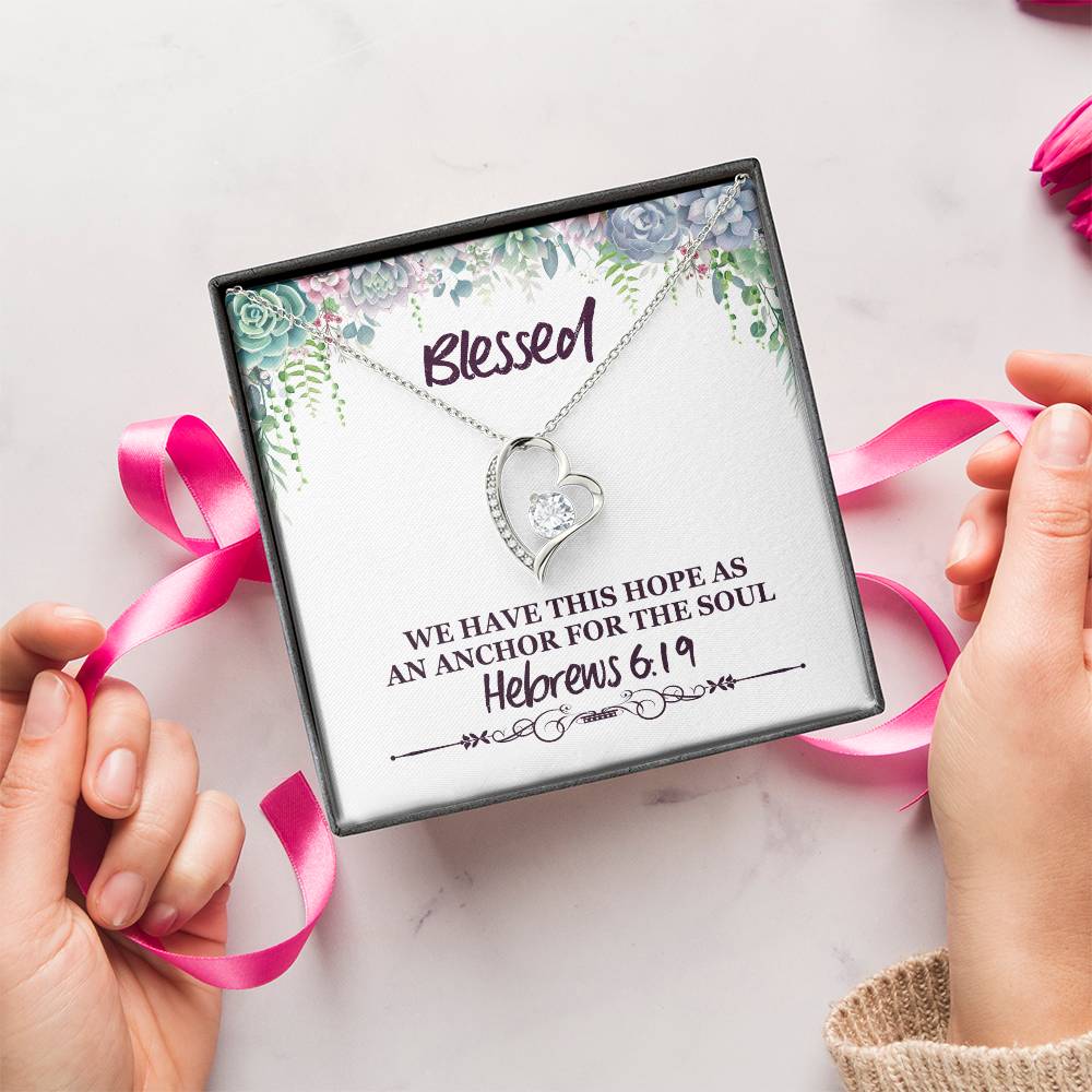 Hebrews 619 God's Promise Forever Love Necklace