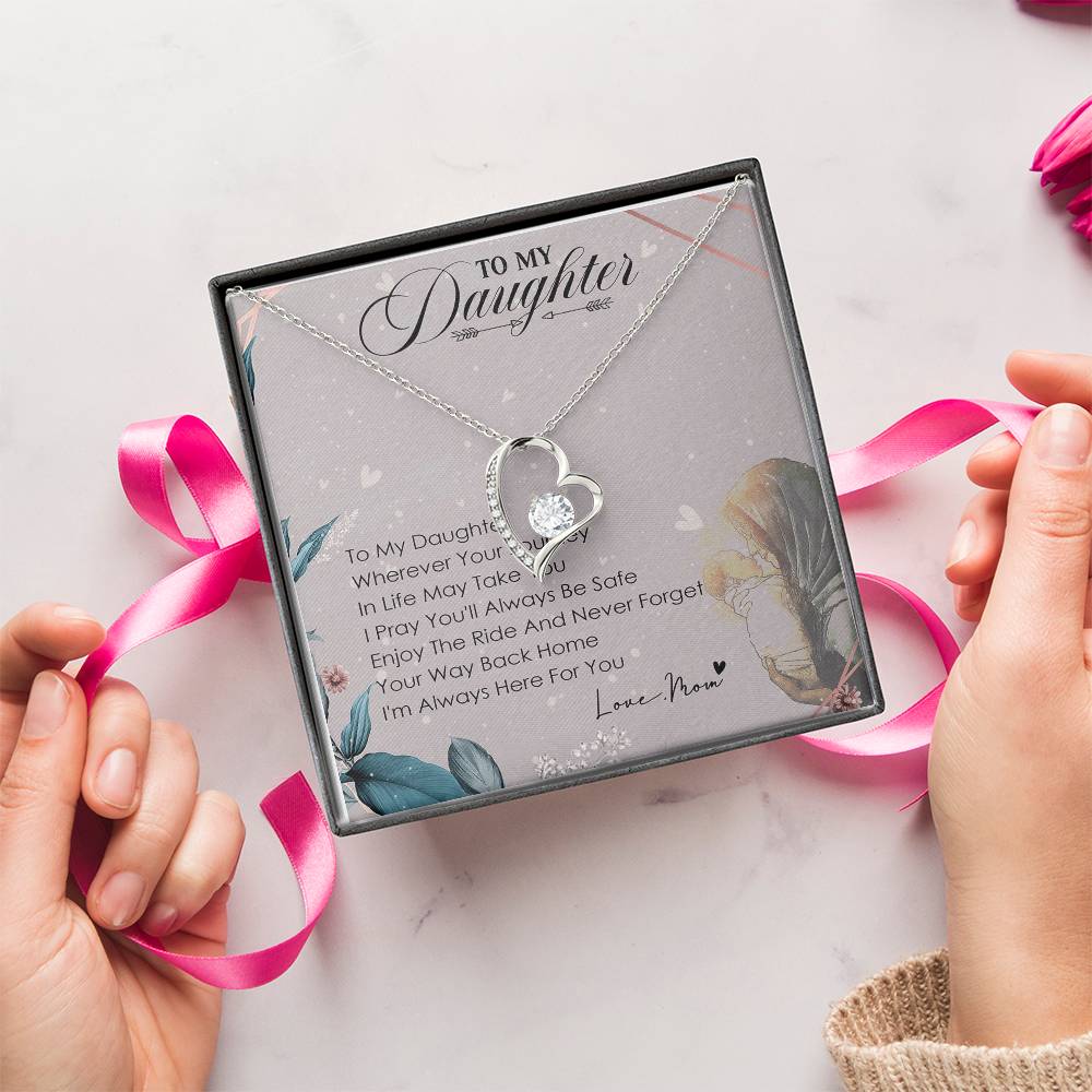 To My Daughter I'll Always Be With You.. Dad Birthday Gift To Daughter From Dad Daughter Necklace Forever Love Necklace