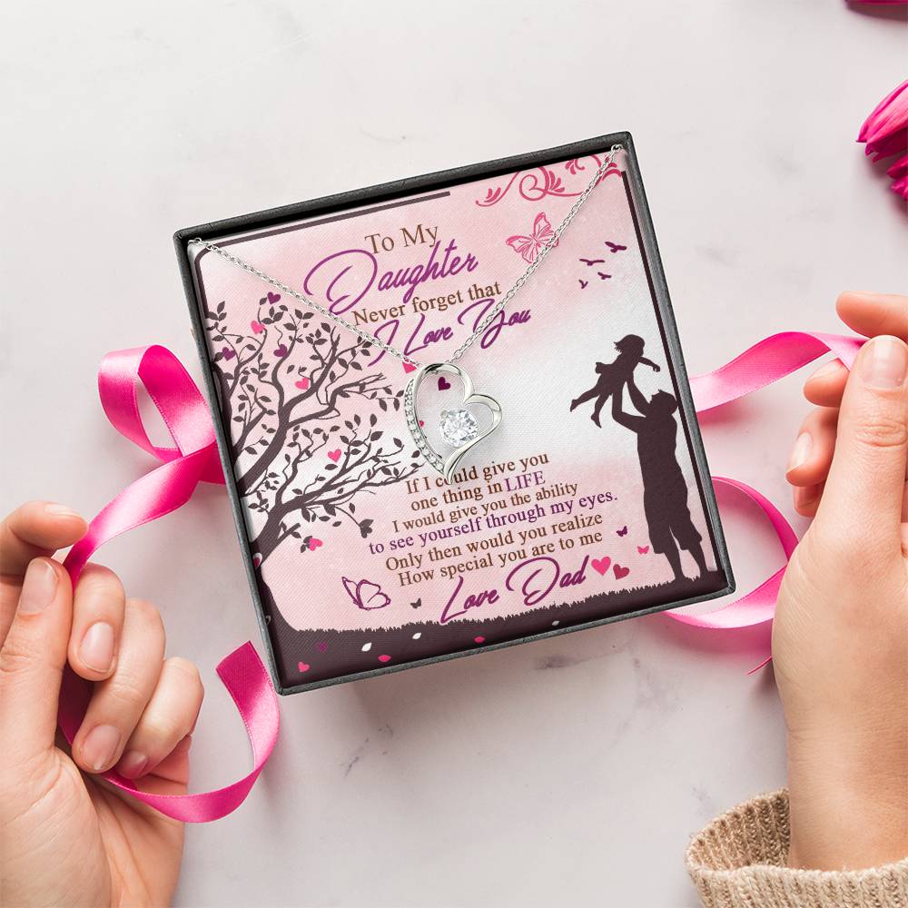 To My Daughter - Never Forget That I Love You - Forever Love Necklace Forever Love Necklace