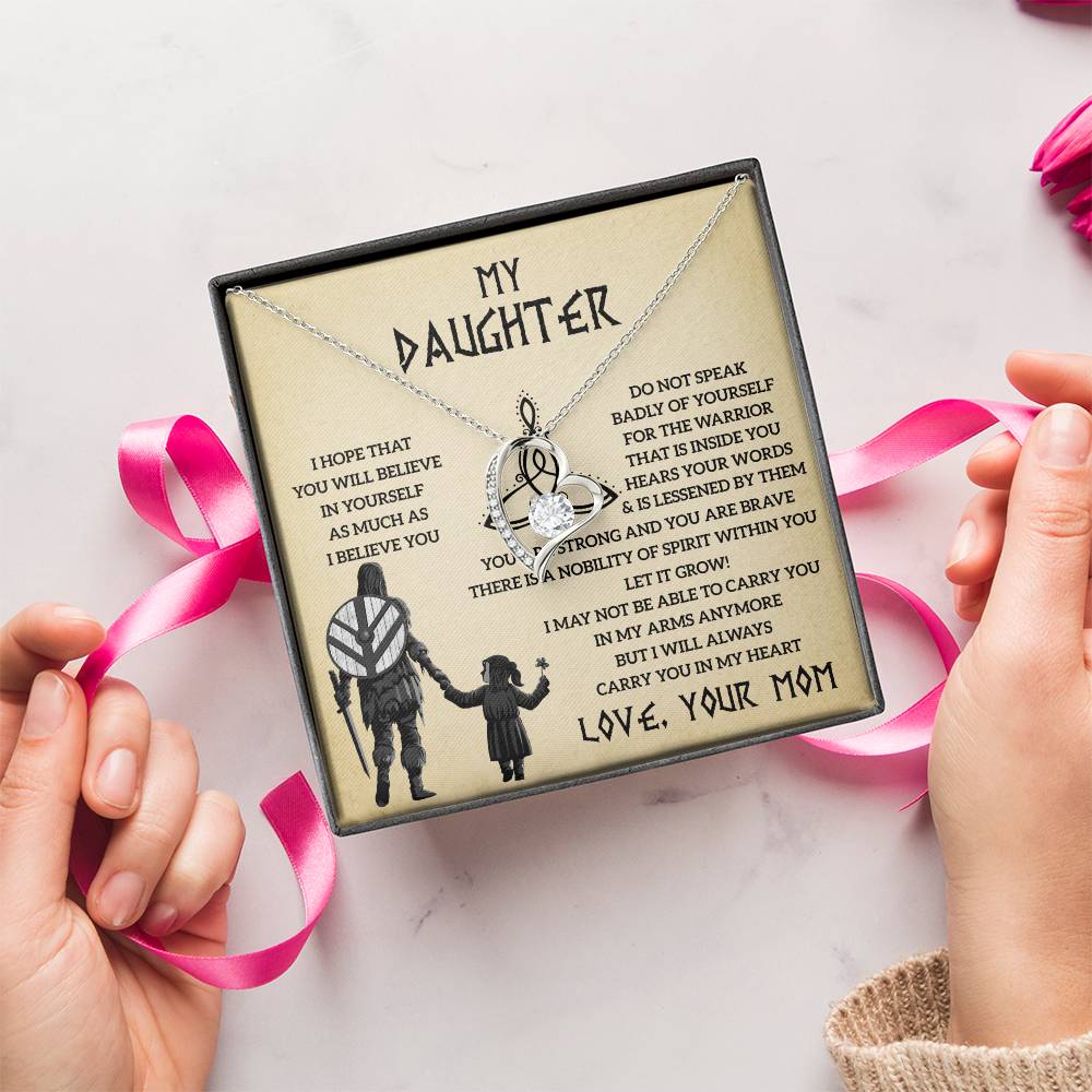To My Daughter Gift From Mom Mother Daughter Necklace Gift For Daughter From Mom Daughter Gift Viking Daughter Daughter Birthday Forever Love Necklace