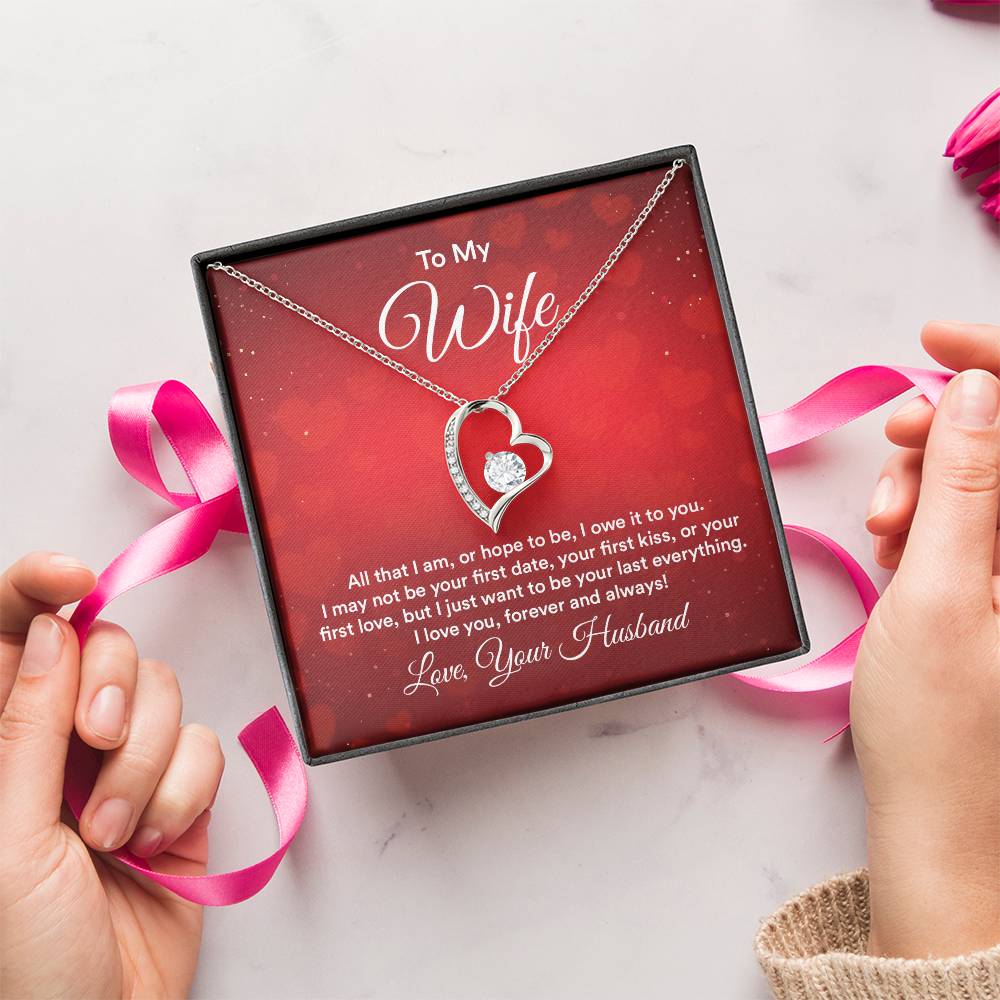 To My Wife Necklace Gift Anniversary Gift Gifts For Her Valentines Gift For Wife Birthday Gift Gift For Wife Forever Love Necklace