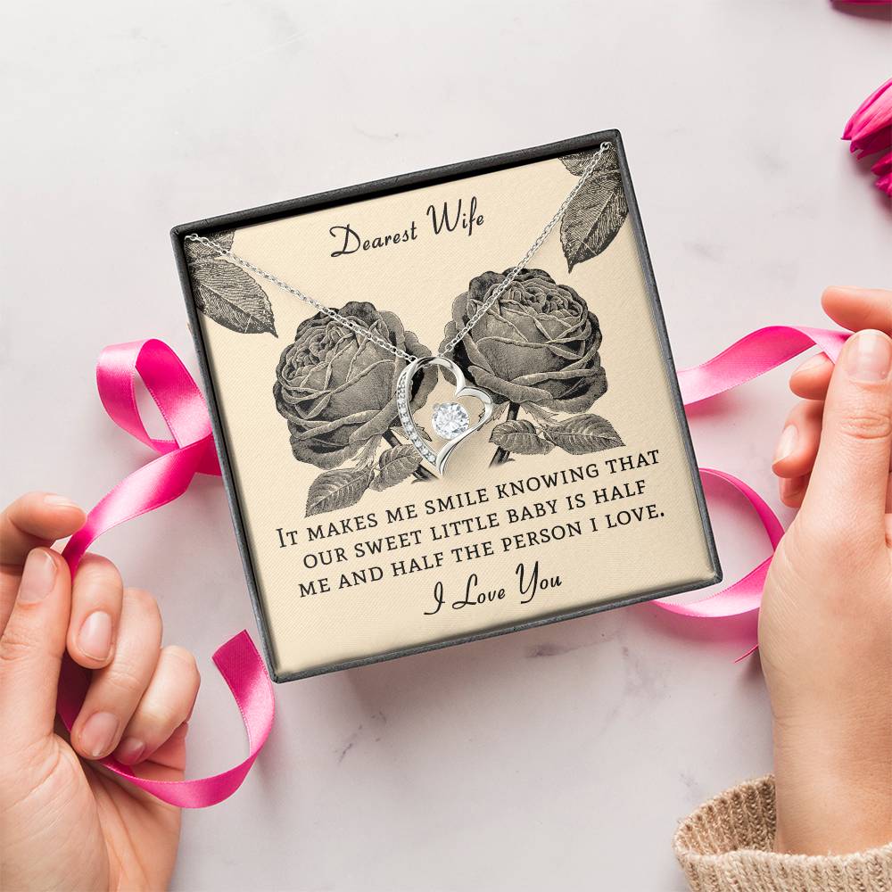 Dear Wife It Makes Me Smile Knowing That Our Sweet Little Baby Forever Love Necklace