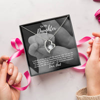 To My Daughter I Asked God For An Angel He Sent Me You From Dad Heart Pendant Necklace With Keepsake Message Card 1 Forever Love Necklace