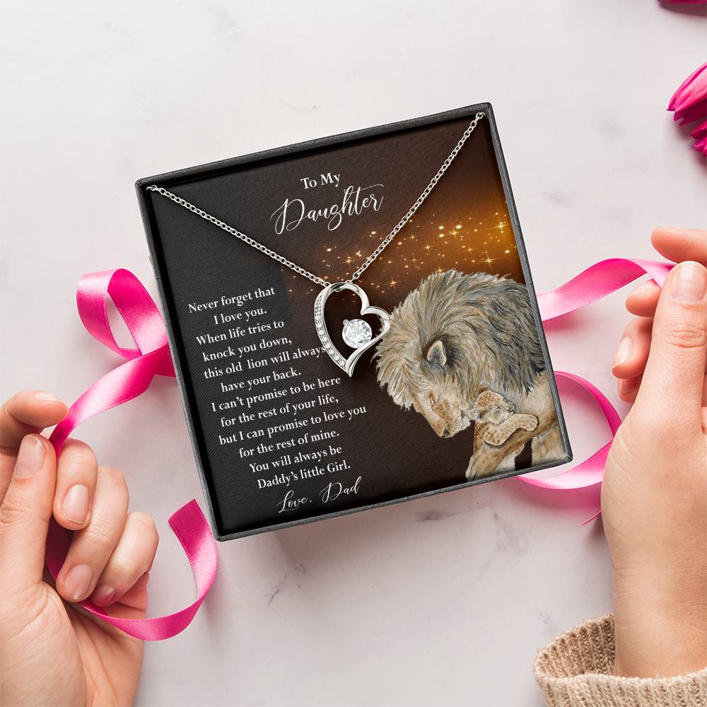 To My Daughter Gift Necklace Gift From Dad Dad To Daughter Gift Birthday Gift For Daughter From Dad Christmas Gift Daughter Forever Love Necklace