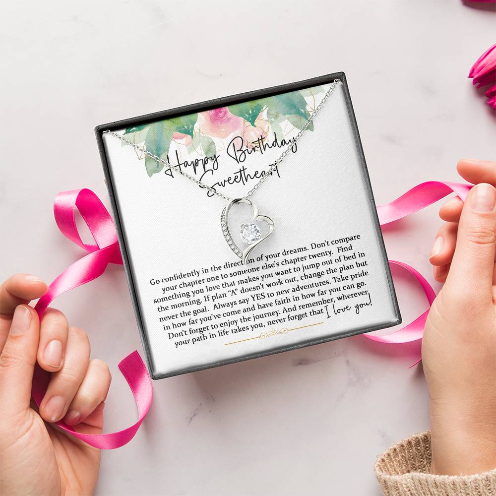 Happy Birthday Sweetheart Forever Love Pink Gold 1 Forever Love Necklace