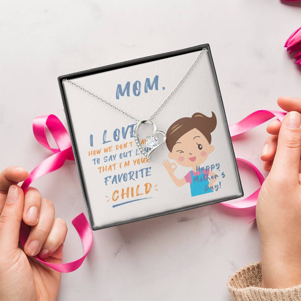Mom With Message Card 1 Forever Love Necklace