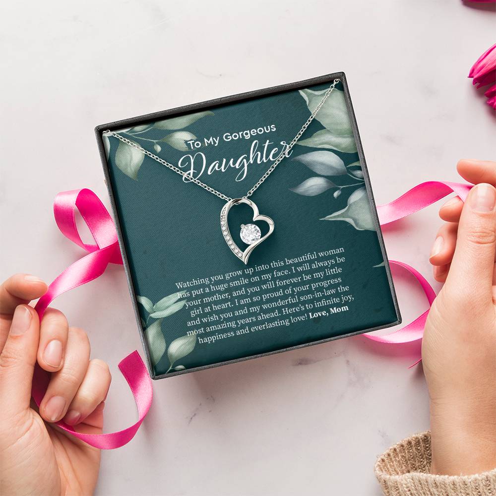 Bride Gift From Mom To Daughter On Wedding Day Gift For Daughter On Wedding Day From Mother Wedding Necklace Gift To Daughter Forever Love Necklace