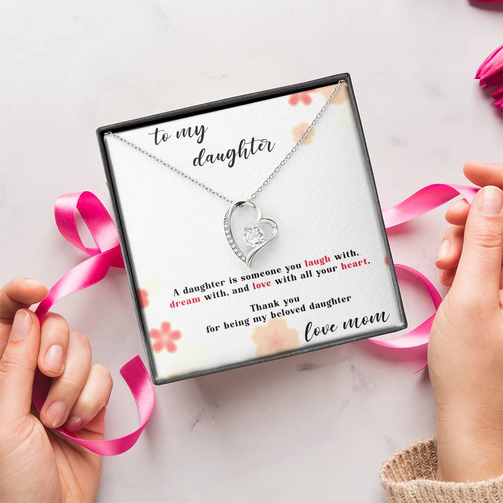 Thank You For Being My Beloved Daughter Necklace Forever Love Necklace