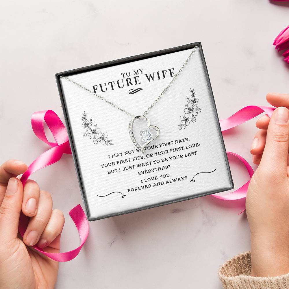 Forever And Always Heart Necklace  Message Card  Gift Box Forever Love Necklace