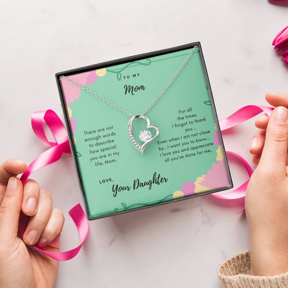 To Mom Thank You Necklace Forever Love Necklace