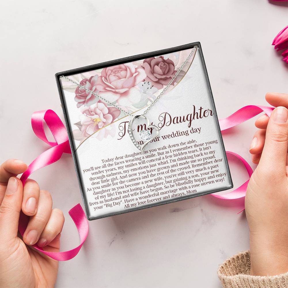 Daughter On Wedding Day Gift Daughter Wedding Gift From Mom And Dad Daughter Gift From Parents Daughterwedding Gift 1 Forever Love Necklace