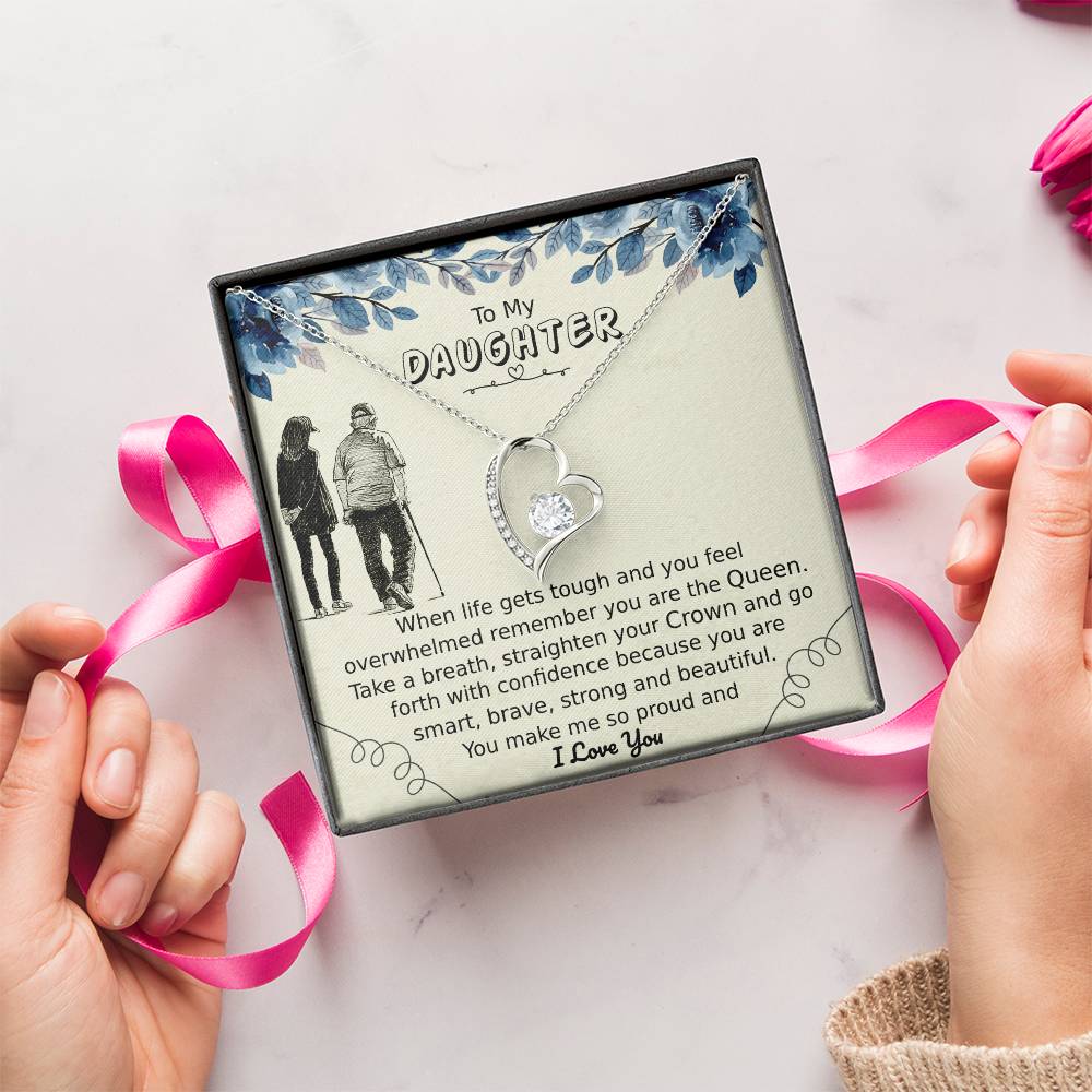 To My Daughter Birthday Gift Daughter Pride Gift Daughter From Mom Or Dad Forever Love Necklace