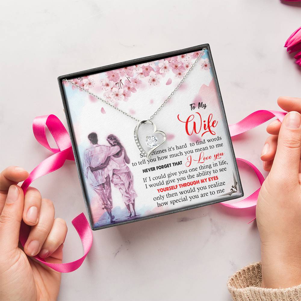 To Wife From Husband Gift Wedding Day Gift For Bride From Groom Anniversary Gift For Wife Necklace For Wife Gift To Wife From Husband Anniversary Forever Love Necklace