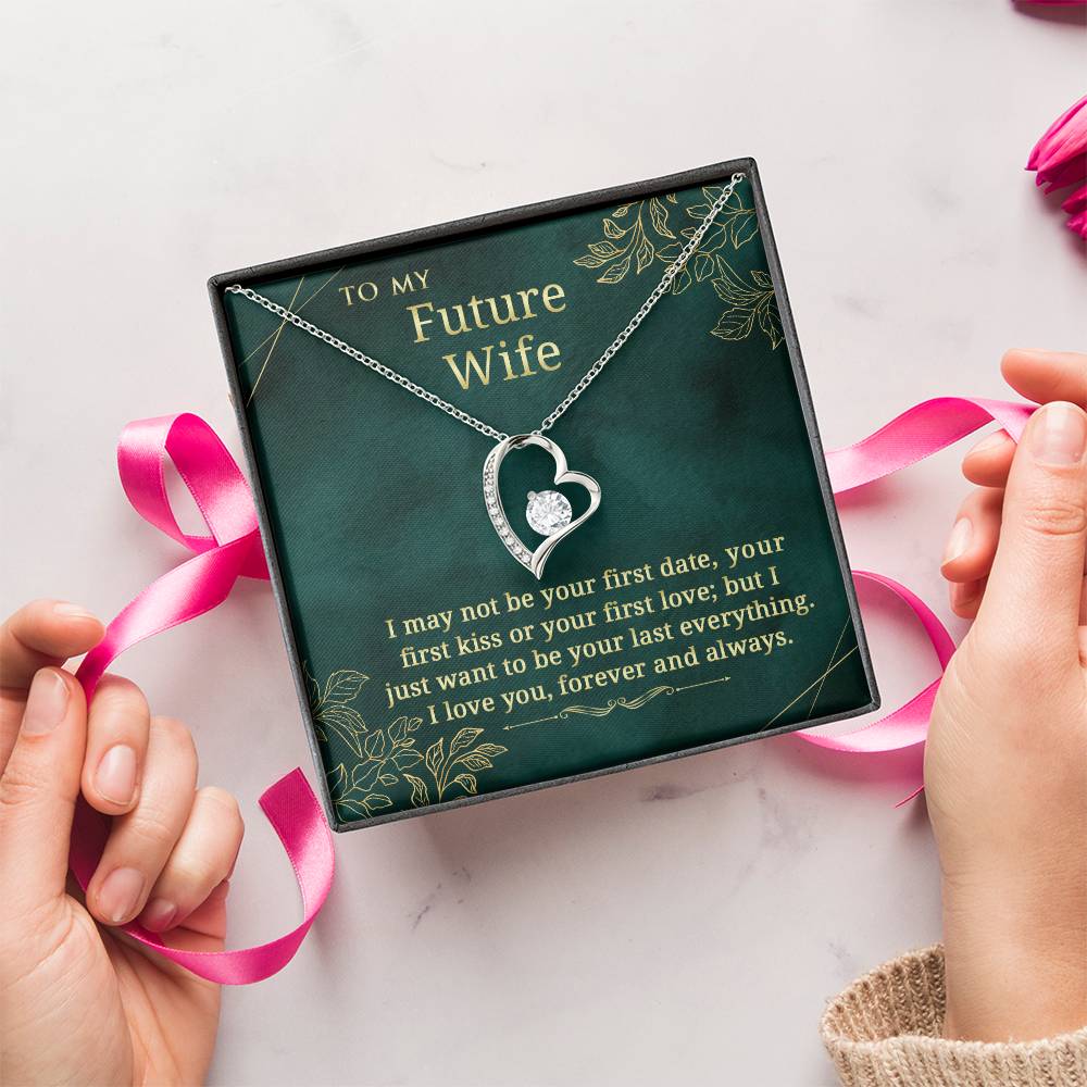To My Future Wife Necklace With Message Card Gift For Fiancee Or Girlfriend Engagement Gift Gift For Future Wife. Forever Love Necklace