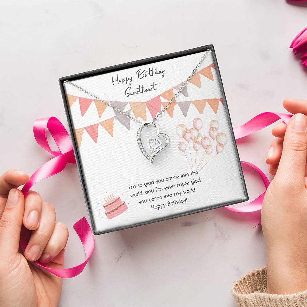 Happy Birthday Sweetheart 1 Forever Love Necklace
