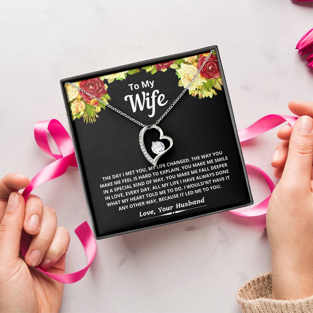 To My Wife Day I Met You Necklace Forever Love Necklace