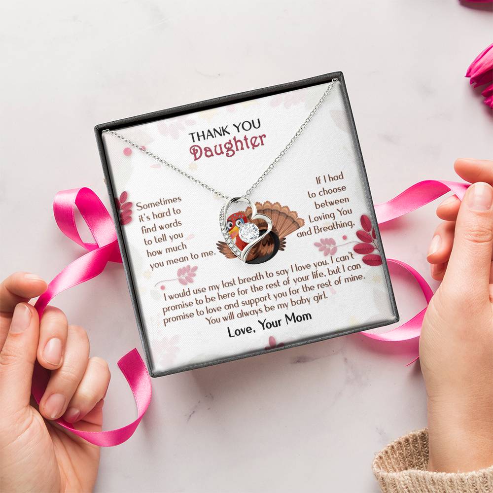 Thanksgiving To Daughter Forever Love Necklace