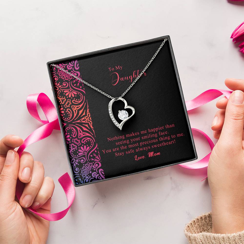 To My Daughter - Forever Love Mother's Day Necklace Gift Set Daughter Gift From Mom Anniversary Lovingly Mom Birthday Forever Love Necklace