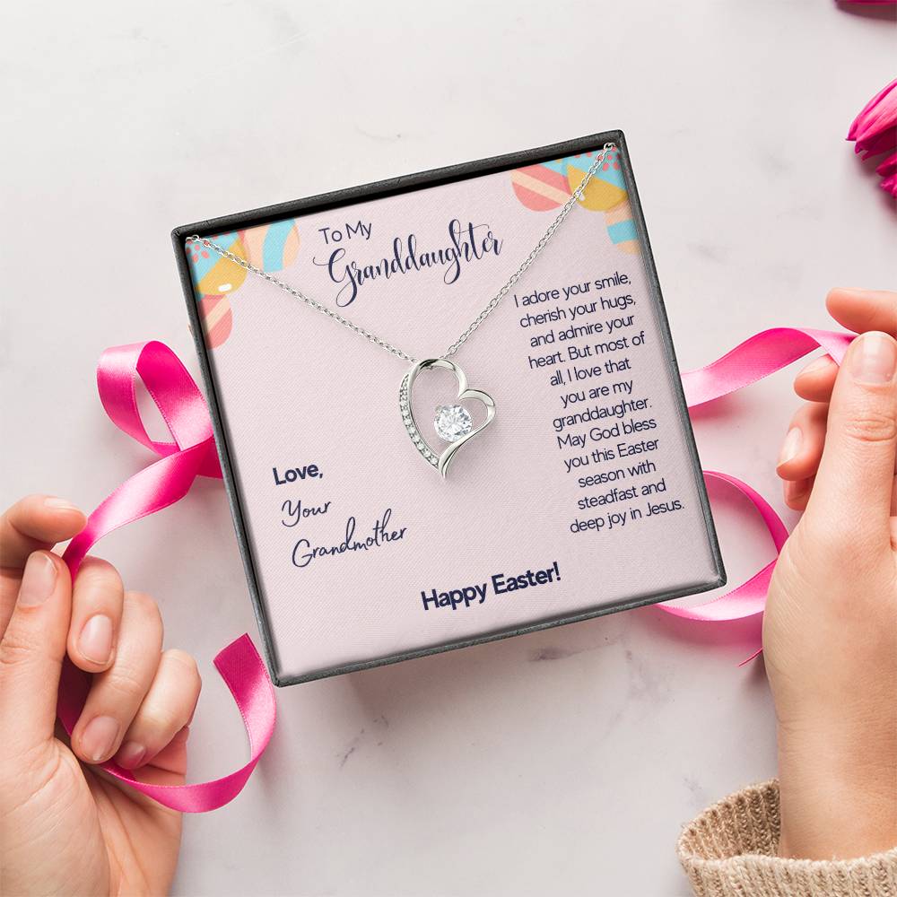 To My Granddaughter Love Your Grandmother Happy Easter Necklace 1 Forever Love Necklace