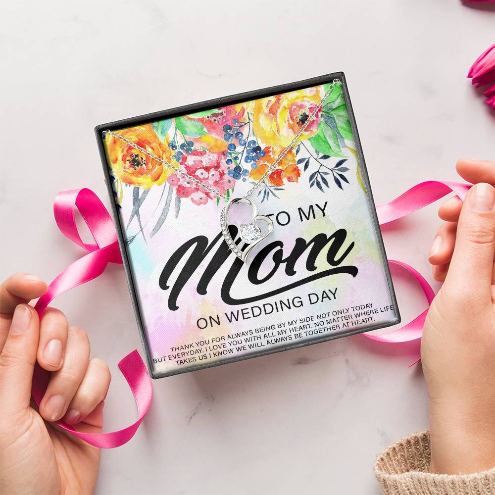 Necklace For Mom On Wedding Daymom On Wedding Day Jewelry To My Mom Necklace Wedding Necklace For Mom Mother Of The Groom Bride Forever Love Necklace