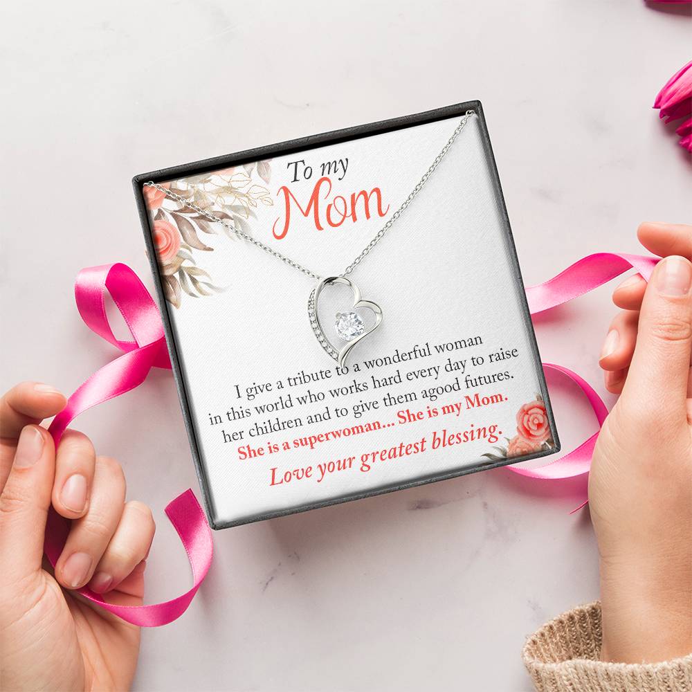 Customize Gift To My Mom Necklace Birthday Valentines Gift To My Mother Mom Necklace To My Mom Necklace To My Mom Mom Birthday Forever Love Necklace